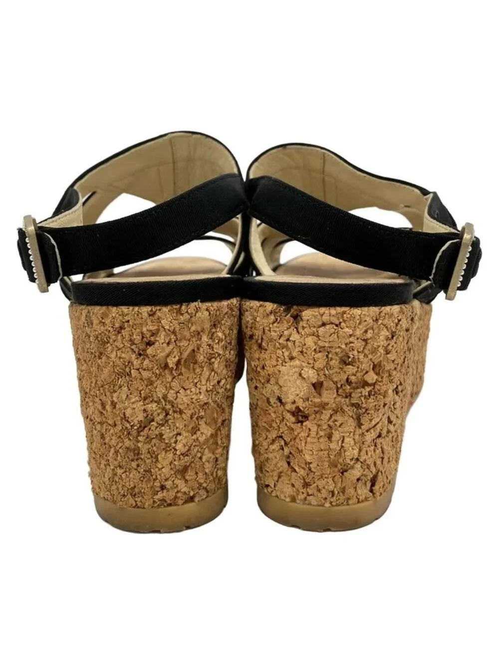 Chanel Sandals Black Platform Gold